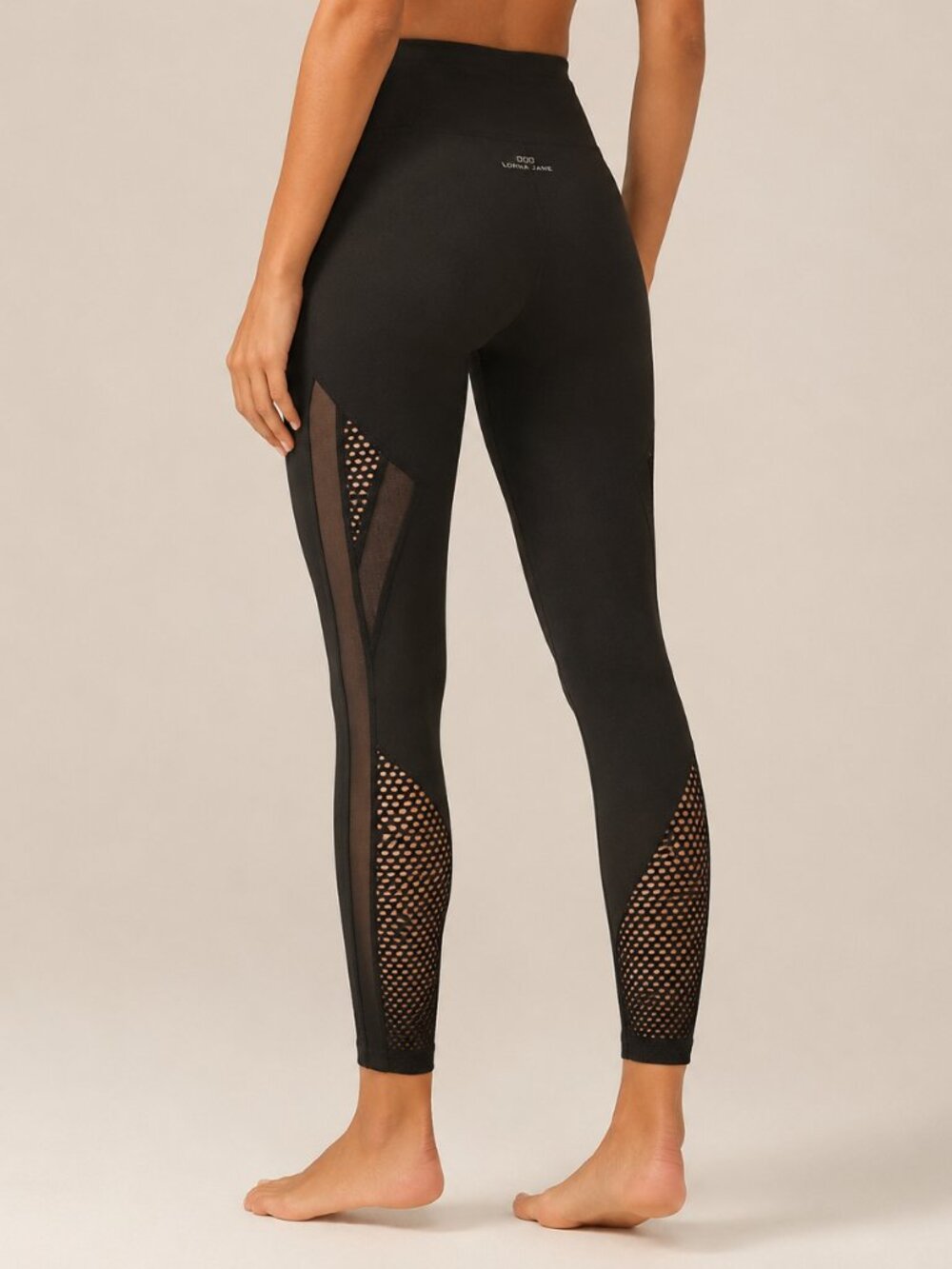Lorna Jane Black 7/8 Leggings with Mesh Panels